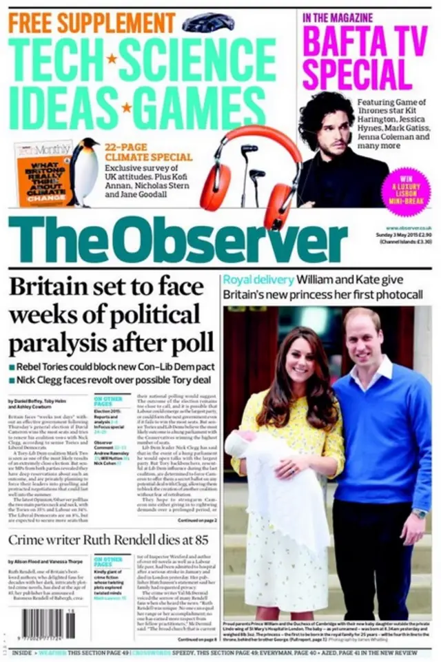 Observer front page