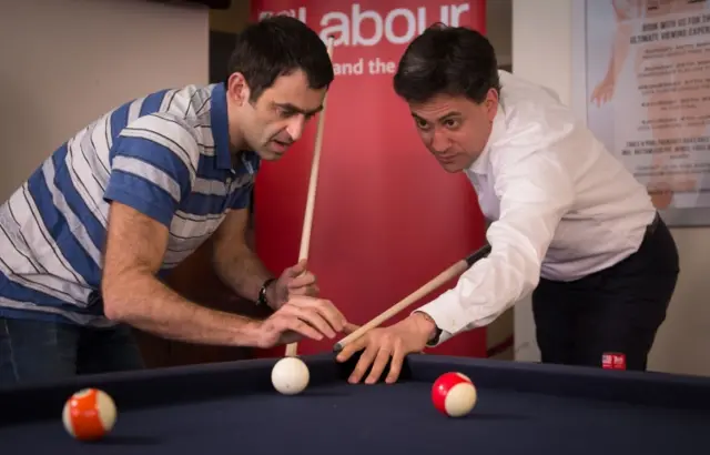 Ed Miliband and Ronnie O'Sullivan