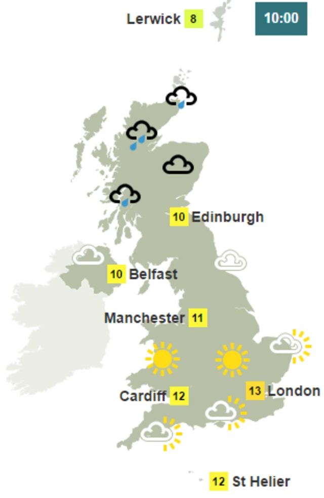 BBC weather map