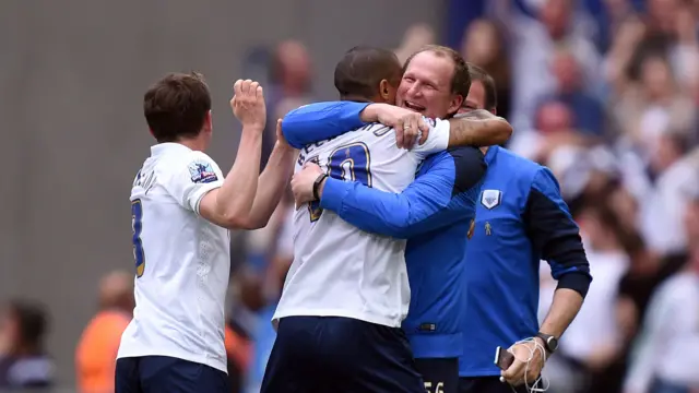 Jermaine Beckford celebrates scoring