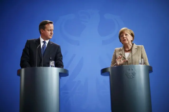 David Cameron and Angela Merkel