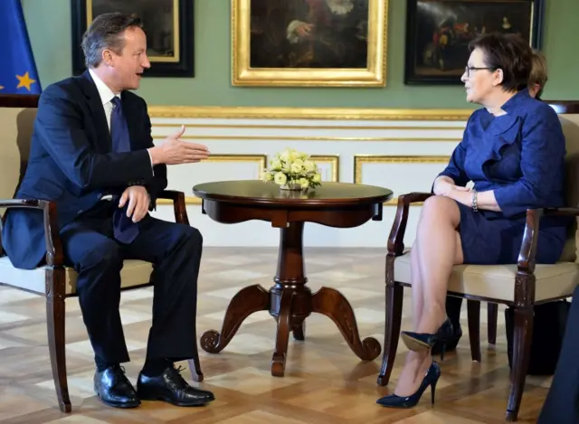 David Cameron meeting Prime Minister Ewa Kopacz