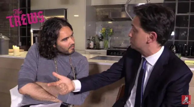 Russell Brand and Ed Miliband