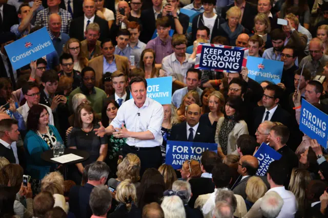 David Cameron at rally