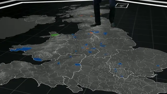 Map showing battleground seats