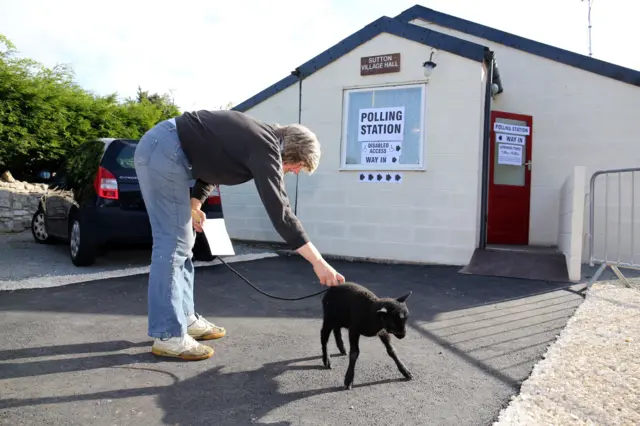 Judith Preston and her lamb, Beth