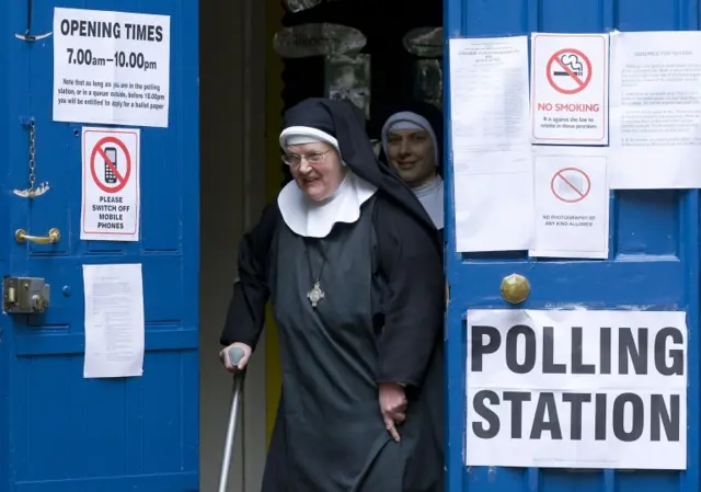 Nuns voting in London