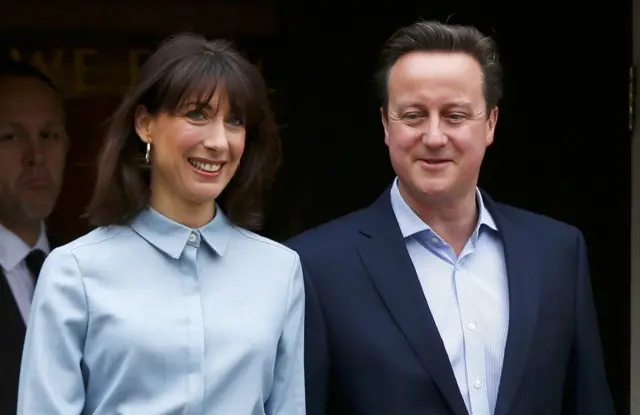 Samantha and David Cameron cast their votes