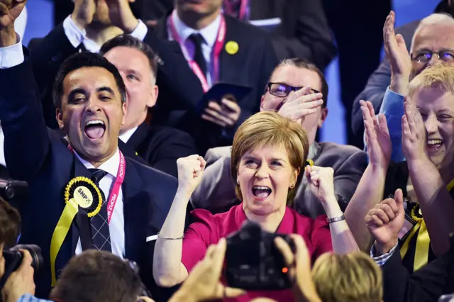 Nicola Sturgeon celebrates