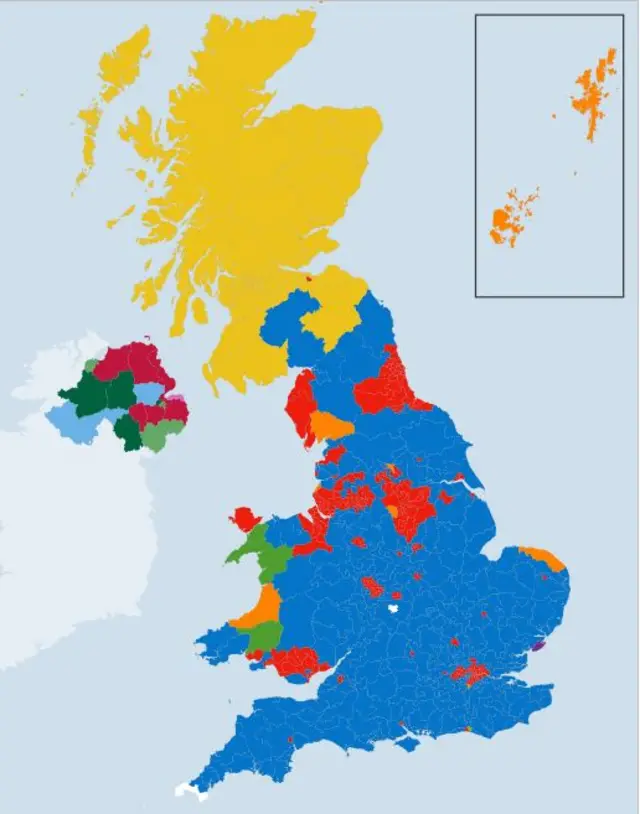 Constituency results map