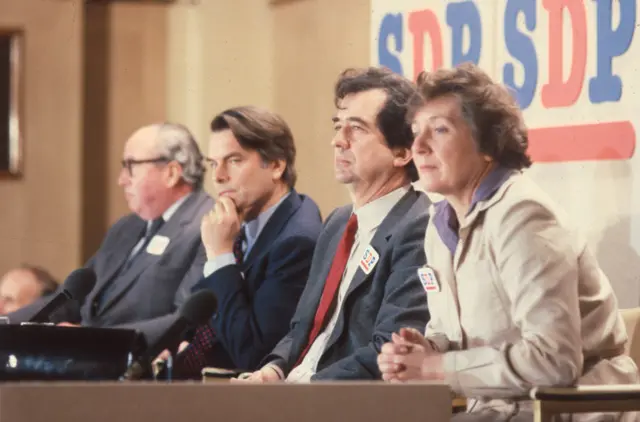 The SDP "Gang of Four": (l-r) Roy Jenkins, David Owen, Bill Rodgers, Shirley Williams