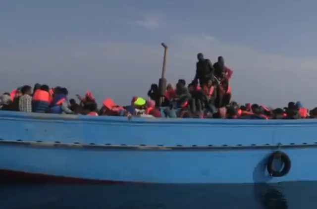 Migrants on boat