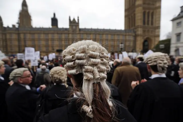 Barristers protest against legal aid cuts