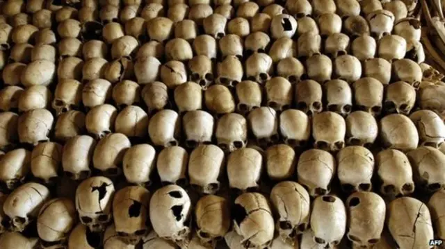 Skulls of genocide victims in Rwanda