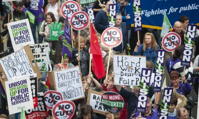 Demonstration over pay and workers' right