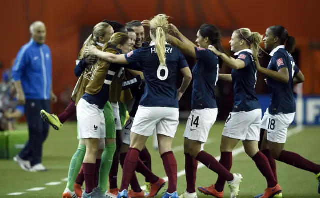 The French players celebrate