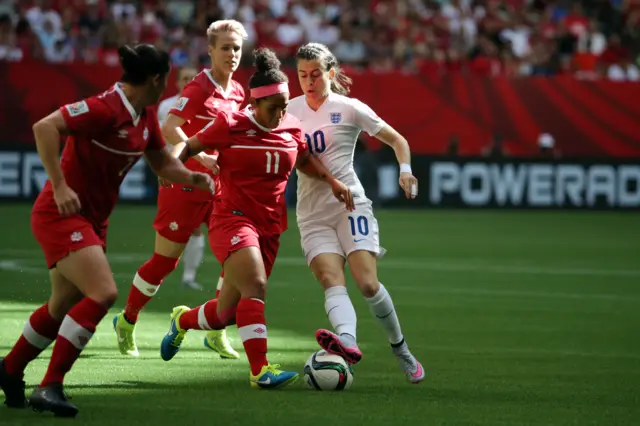 Karen Carney runs with possession