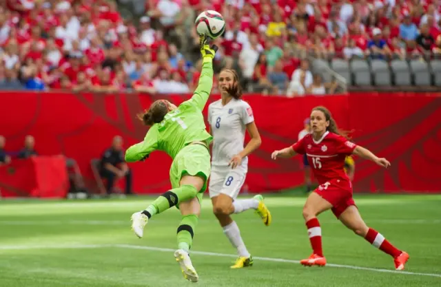 Erin McLeod makes a save