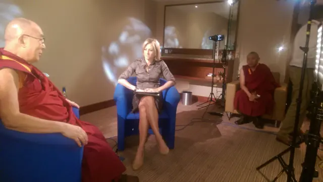 Emily Maitlis interviewing the Dalai Lama today