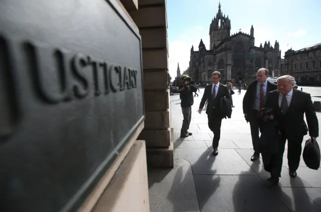 Andy Coulson arriving in the High Court in Edinburgh