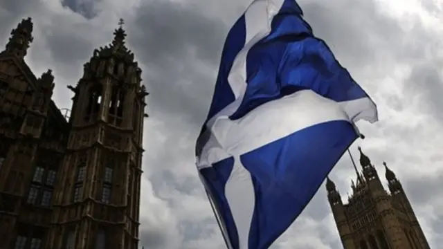 Scotland flag at Houses of Parliament