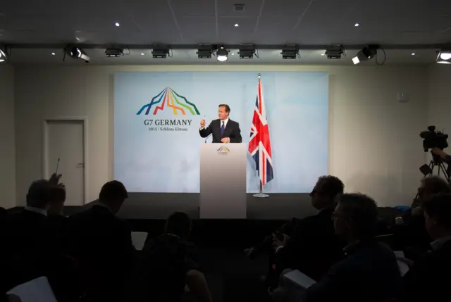 David Cameron speaking at G7 press conference