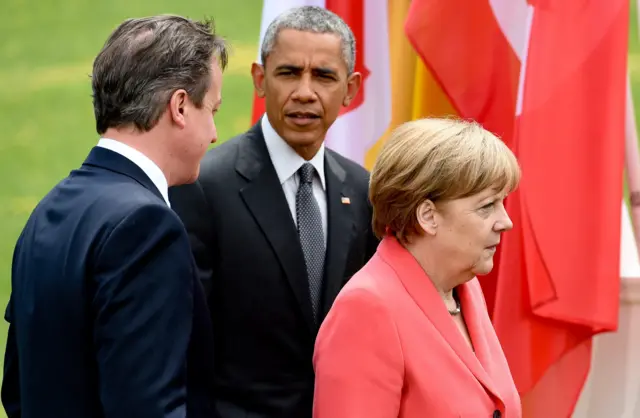 David Cameron, Barack Obama and Angela Merkel