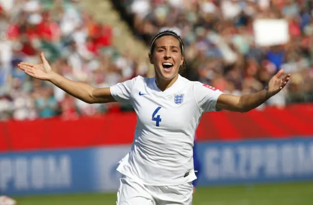 Fara Williams celebrates