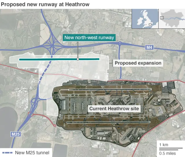 Proposed Heathrow expansion map