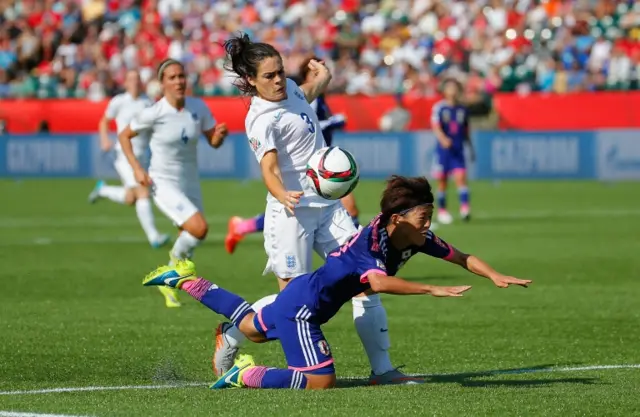 Claire Rafferty commits a foul