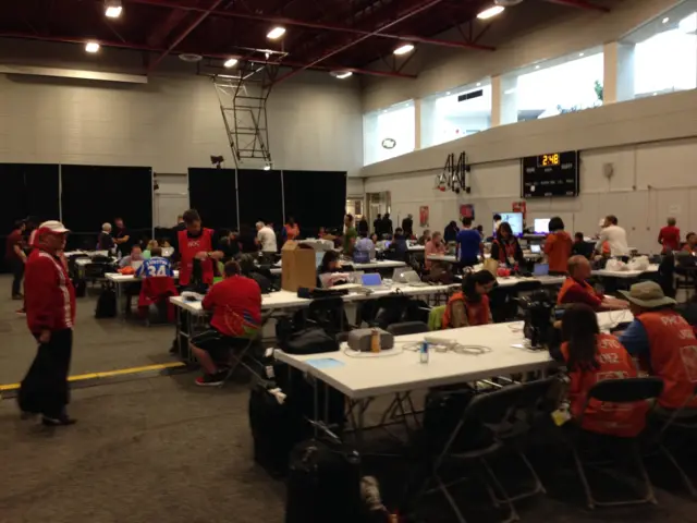 The media centre at the stadium