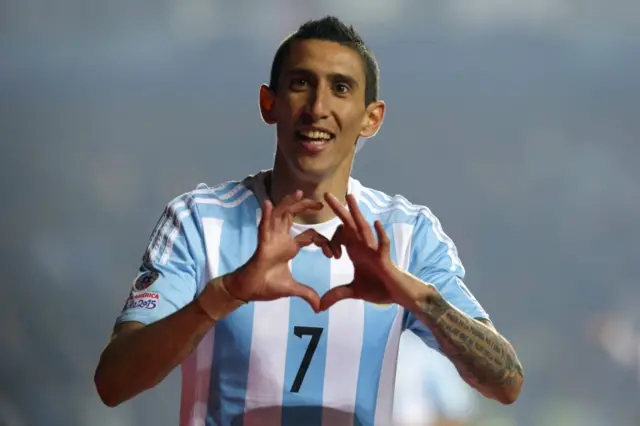 Angel Di Maria celebrates