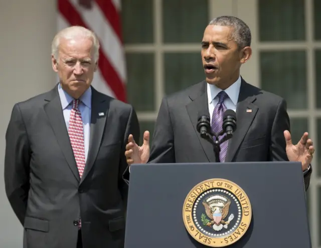 President Obama speaking from the White House garden