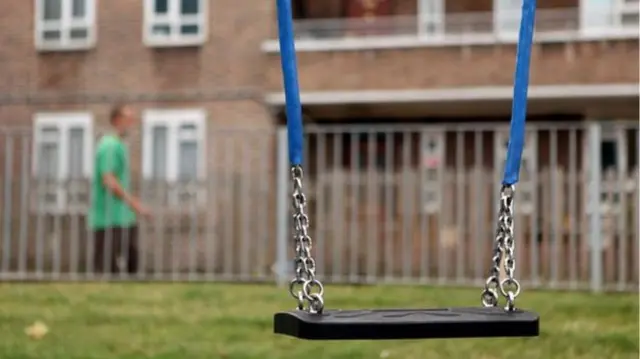 Swing on a housing estate