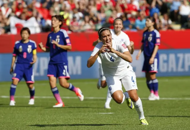 Fara Williams celebrates