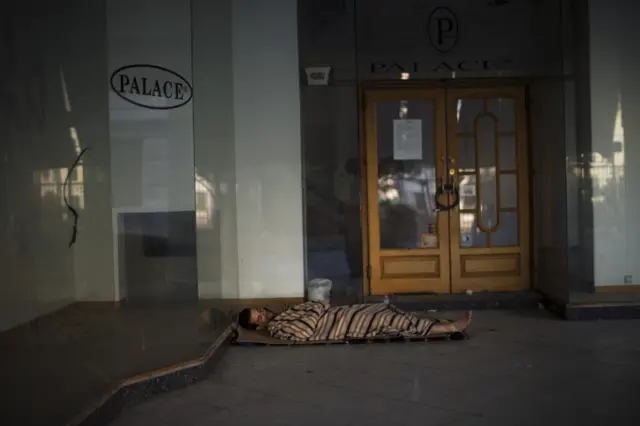 A homeless man in Athens