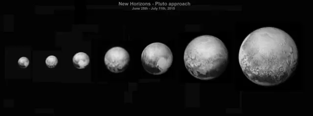 series of Pluto images