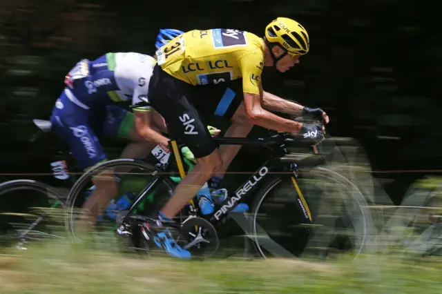 Chris Froome in action at the Tour