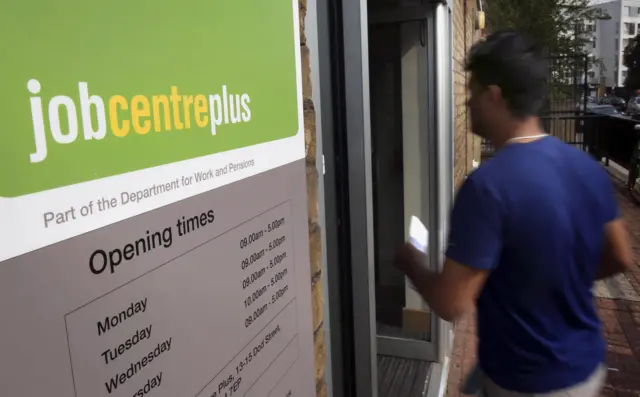 Man entering Job Centre Plus