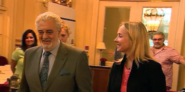 Placido Domingo with Katie Razzall