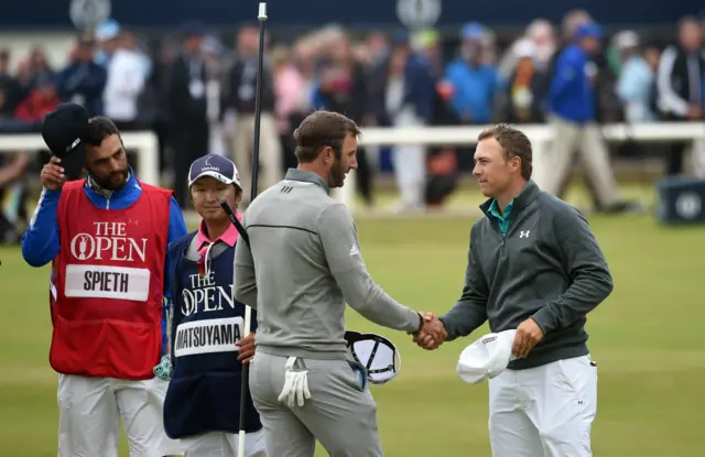 Dustin Johnson and Jordan Spieth finish their rounds