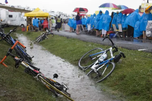 Bikes in the rain