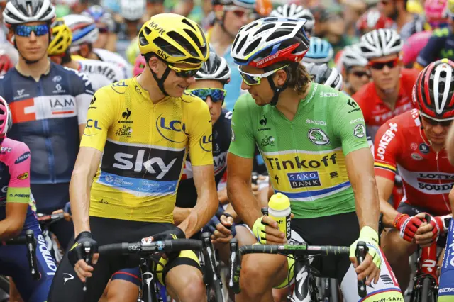 Chris Froome (left) and Peter Sagan