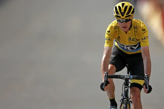 Chris Froome finishes stage 14