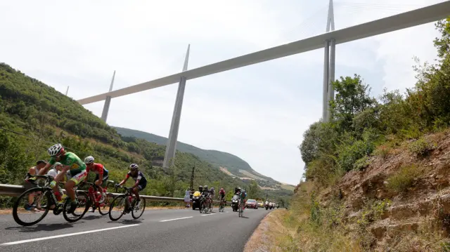 Peter Sagan leads the breakaway