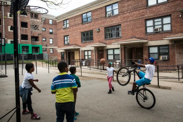 Children play in Baltimore