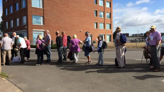 Fans queue at Taunton