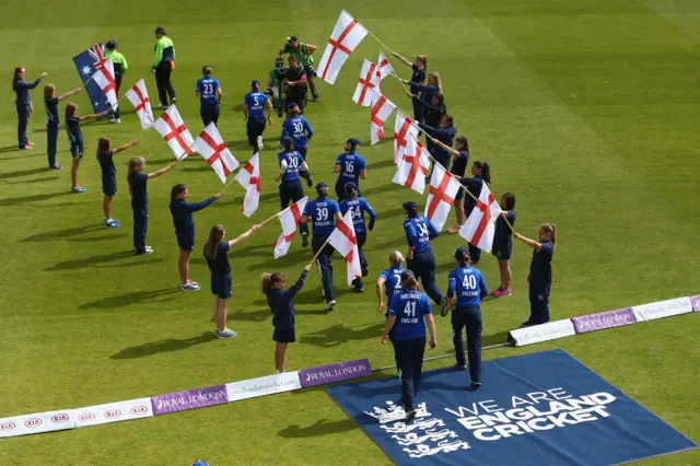 The England team walk-out