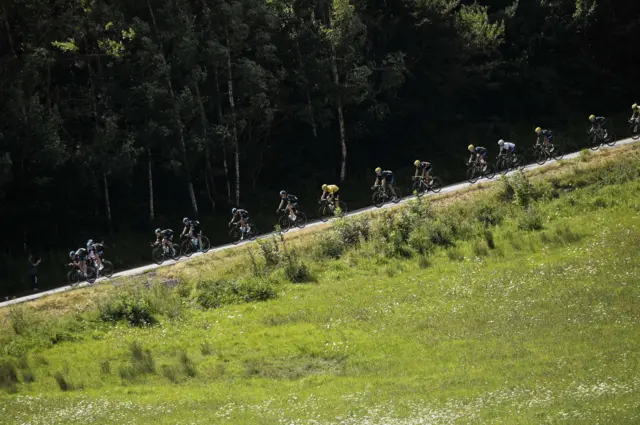 Cyclists including Chris Froome at the Tour de France