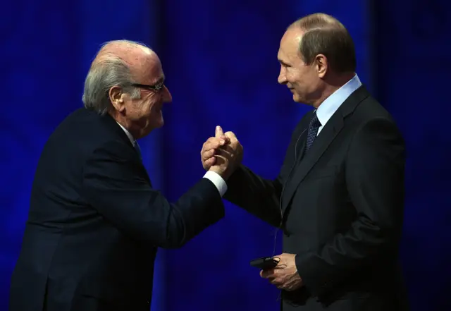 Sepp Blatter and Vladimar Putin